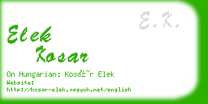 elek kosar business card